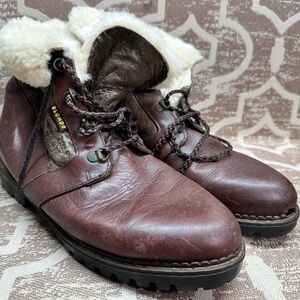 Vintage Blondo Brown Leather women’s shearling Boots